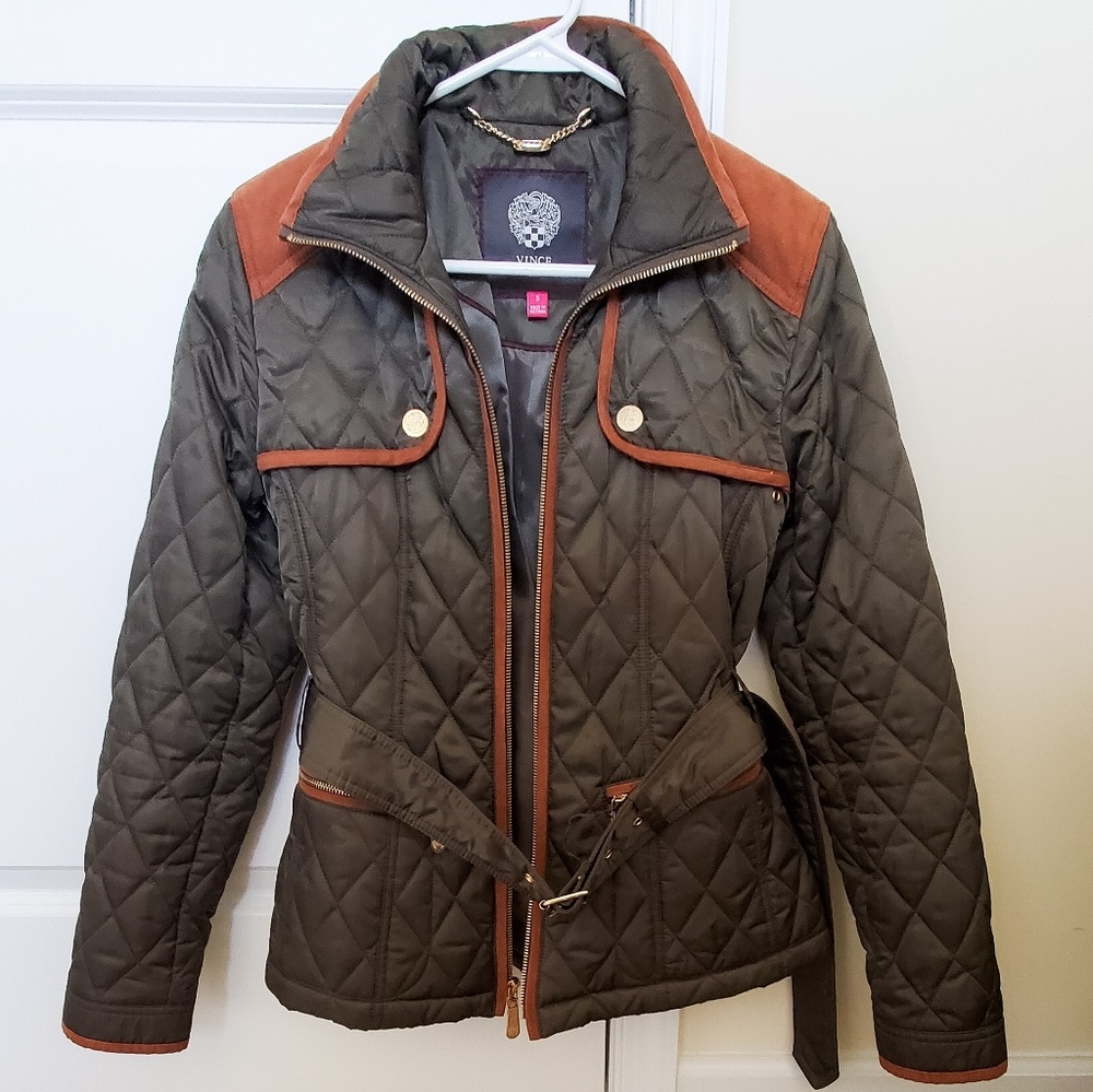 Vince Camuto Quilted Olive Green Jacket